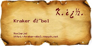 Kraker Ábel névjegykártya